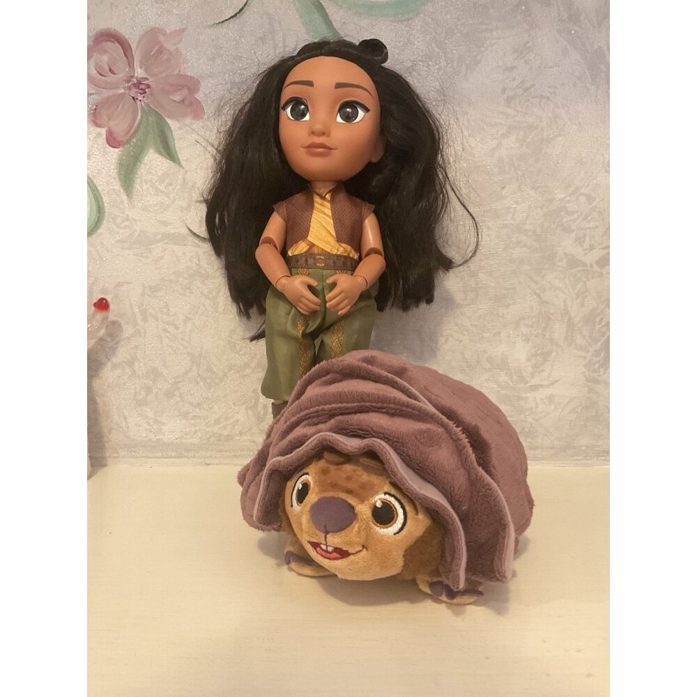 Disney Raya 14" Warrior Doll & Baby Tuk Tuk Plush Toy Bundle Set Kidcore Aesthet